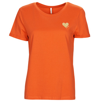 Textiel Dames T-shirts korte mouwen Only ONLKITA S/S LOGO TOP Oranje