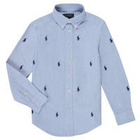 Textiel Jongens Overhemden lange mouwen Polo Ralph Lauren 323878876001 Blauw