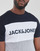 Textiel Heren T-shirts korte mouwen Jack & Jones JJELOGO BLOCKING TEE Marine / Grijs / Wit