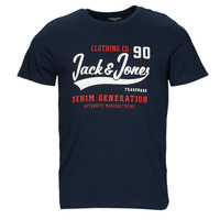 Textiel Heren T-shirts korte mouwen Jack & Jones JJELOGO TEE SS O-NECK 2 COL Marine