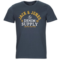 Textiel Heren T-shirts korte mouwen Jack & Jones JJELOGO TEE SS O-NECK 2 COL Blauw