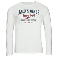 Textiel Heren T-shirts met lange mouwen Jack & Jones JJELOGO TEE LS O-NECK 2 COL Wit