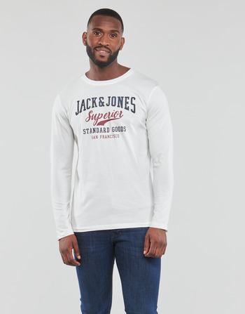 Textiel Heren T-shirts met lange mouwen Jack & Jones JJELOGO TEE LS O-NECK 2 COL Wit
