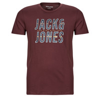 Textiel Heren T-shirts korte mouwen Jack & Jones JJXILO TEE SS CREW NECK Bordeau
