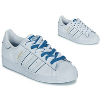 Schoenen Dames Lage sneakers adidas Originals SUPERSTAR W Wit / Blauw