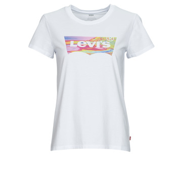 Textiel Dames T-shirts korte mouwen Levi's THE PERFECT TEE Thee / Marmering / Bw / Fill / Bright / Wit
