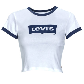 Textiel Dames T-shirts korte mouwen Levi's GRAPHIC RINGER MINI TEE Bright / Wit / Sargasso / Sea