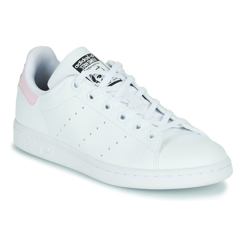 Schoenen Meisjes Lage sneakers adidas Originals STAN SMITH J Wit / Roze
