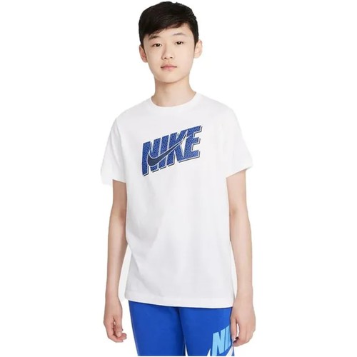 Textiel Jongens T-shirts korte mouwen Nike CAMISETA BLANCA NIO  SPORTSWEAR DO1825 Wit