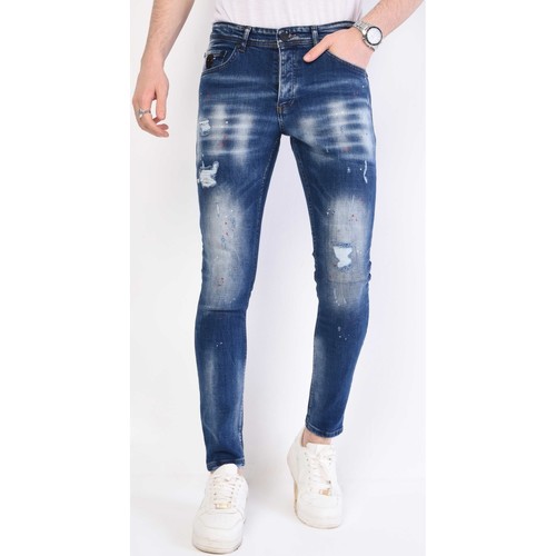Textiel Heren Skinny jeans Local Fanatic Jeans Verfspatten Stretch Blauw