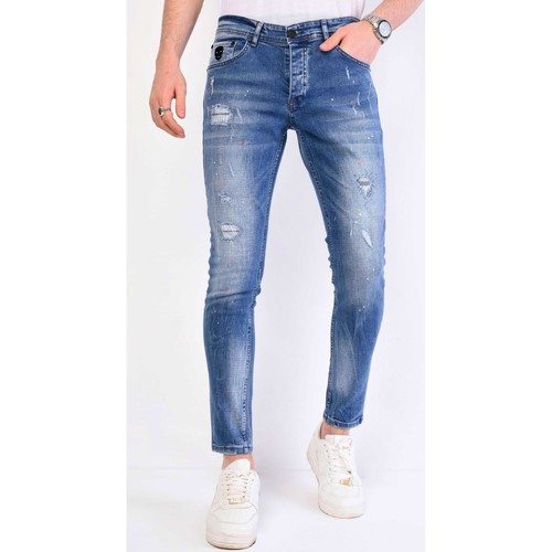Textiel Heren Skinny jeans Local Fanatic Broek Verfspatten Blauw