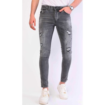 Textiel Heren Skinny jeans Local Fanatic Spijkerbroek Verfspatten Grijs