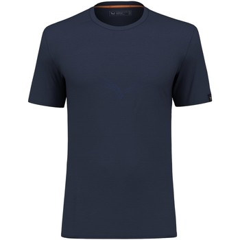 Textiel Heren T-shirts korte mouwen Salewa Puez Eagle Sketch Merino Men's T-Shirt 28340-3960 Blauw
