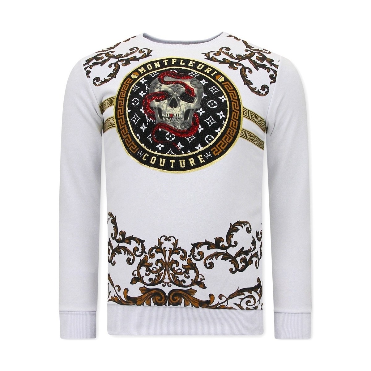 Textiel Heren Sweaters / Sweatshirts Tony Backer Print Snake Skull Wit