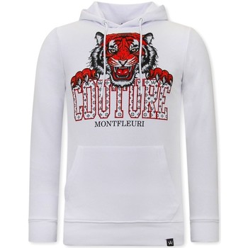 Textiel Heren Sweaters / Sweatshirts Tony Backer Hoodie Print Tiger Head Wit