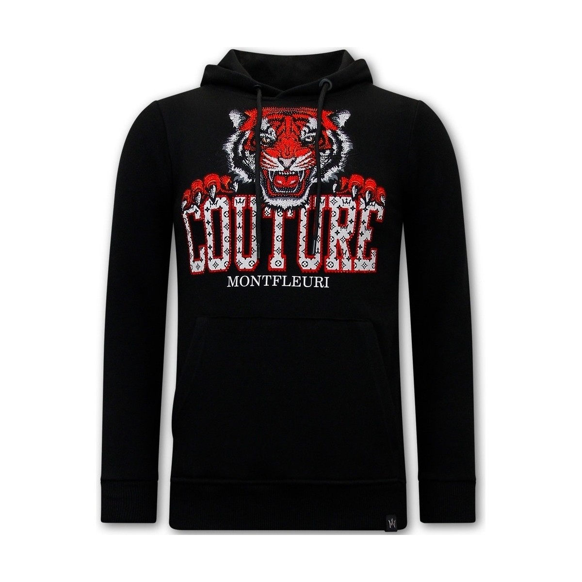Textiel Heren Sweaters / Sweatshirts Tony Backer Hoodie Print Tiger Head Zwart