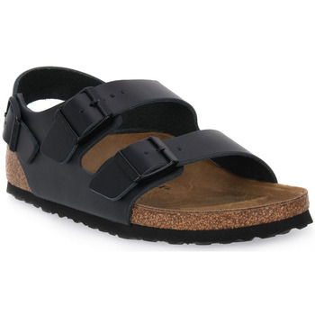 Schoenen Heren Sandalen / Open schoenen Birkenstock MILANO BLACK LEA CALZ S Zwart