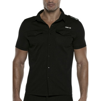 Textiel Heren Overhemden lange mouwen Code 22 Overhemd met korte mouwen Vivid Code22 Parelmoer Zwart