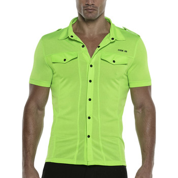 Textiel Heren Overhemden korte mouwen Code 22 Overhemd met korte mouwen Vivid Code22 Groen