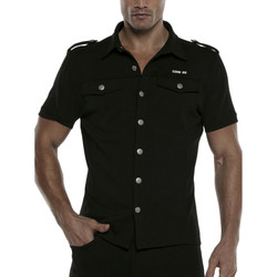 Textiel Heren Overhemden korte mouwen Code 22 Overhemd met korte mouwen Stretch Code22 Zwart