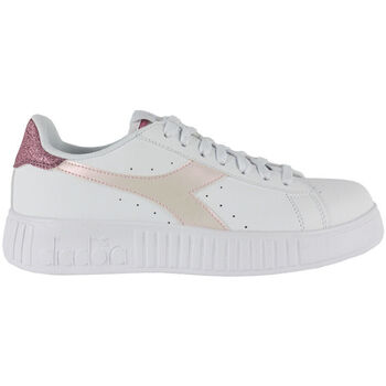 Schoenen Dames Sneakers Diadora Step p glitter rainbow 101.178338 01 C3113 White/Pink lady Wit