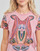 Textiel Dames T-shirts korte mouwen Desigual FLOWER Roze