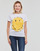 Textiel Dames T-shirts korte mouwen Desigual RIA Wit / Geel