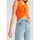 Textiel Dames Tops / Blousjes Robin-Collection Elastische Ribstof Top T Orange Oranje