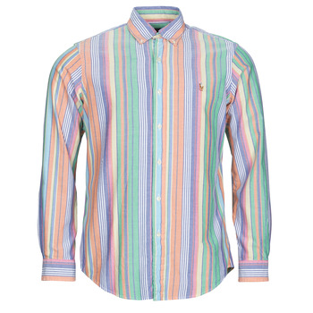Textiel Heren Overhemden lange mouwen Polo Ralph Lauren CUBDPPCS-LONG SLEEVE-SPORT SHIRT Funshirt / Multi / Oranje / Groen / Multi