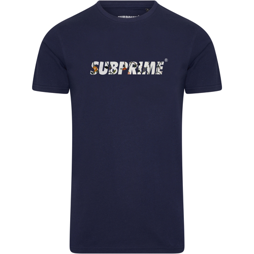 Textiel T-shirts korte mouwen Subprime Shirt Flower Navy Blauw