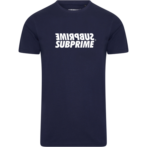 Textiel Heren T-shirts korte mouwen Subprime Shirt Mirror Navy Blauw