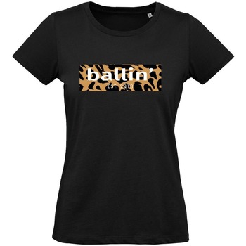 Textiel Dames T-shirts korte mouwen Ballin Est. 2013 Panter Block Shirt Zwart