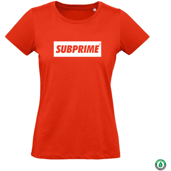 Textiel Dames T-shirts korte mouwen Subprime Wmn Tee Block Rood Rood