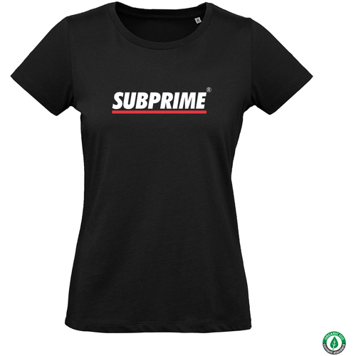 Textiel Dames T-shirts korte mouwen Subprime Wmn Tee Stripe Black Zwart