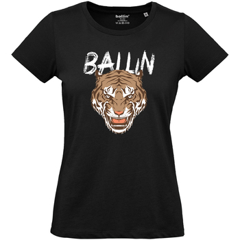 Textiel Dames T-shirts korte mouwen Ballin Est. 2013 Tiger Shirt Zwart