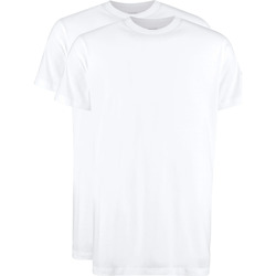 Textiel Heren T-shirts & Polo’s Slater 2-pack T-shirt Extra Lang Wit Wit