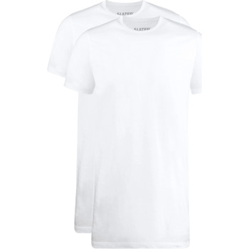 Textiel Heren T-shirts & Polo’s Slater 2-pack T-shirt Extra Lang R-Neck Wit Wit