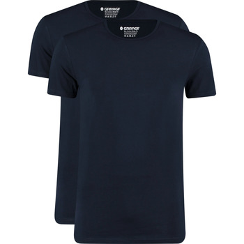 Textiel Heren T-shirts & Polo’s Garage 2-Pack Basic T-shirt Bio Donkerblauw Blauw