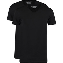 Textiel Heren T-shirts & Polo’s Garage 2-Pack Basic T-shirt Bio V-Neck Zwart Zwart