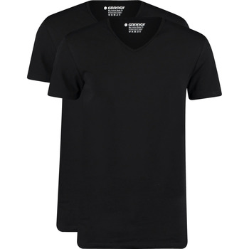 Textiel Heren T-shirts & Polo’s Garage 2-Pack Basic T-shirt Bio V-Neck Zwart Zwart