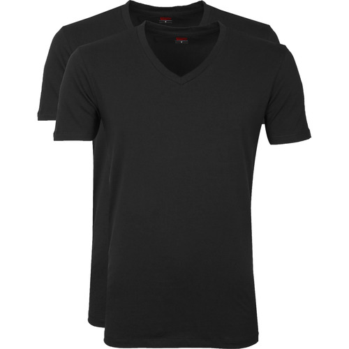 Textiel Heren T-shirts & Polo’s Levi's T-Shirt V-Hals Zwart 2-Pack Zwart
