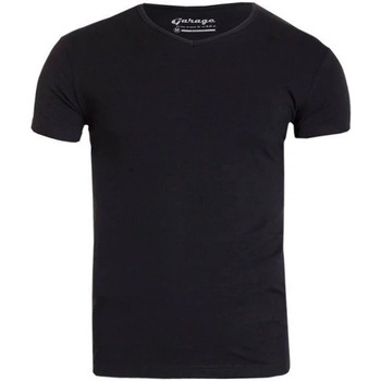 Textiel Heren T-shirts & Polo’s Garage Stretch Basic Zwart V-Hals Blauw