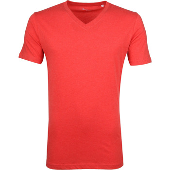 Textiel Heren T-shirts & Polo’s Knowledge Cotton Apparel Knowledge Cotton Apparel V-Hals Rood Rood