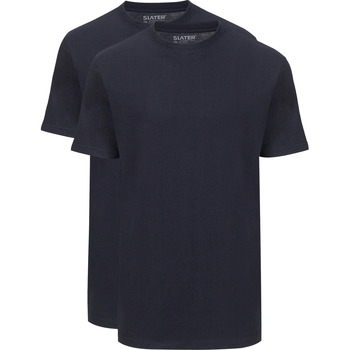 Textiel Heren T-shirts & Polo’s Slater 2-pack American T-shirt Navy Blauw