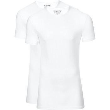 Textiel Heren T-shirts & Polo’s Slater 2-pack Stretch T-shirt Wit Wit