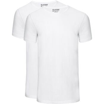 Textiel Heren T-shirts & Polo’s Slater 2-pack Basic Fit T-shirt Wit Wit