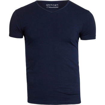 Textiel Heren T-shirts & Polo’s Garage Stretch Basic Navy V-Hals Blauw