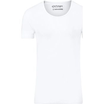 Textiel Heren T-shirts & Polo’s Garage Stretch Basic Wit Diepe O-Hals Wit