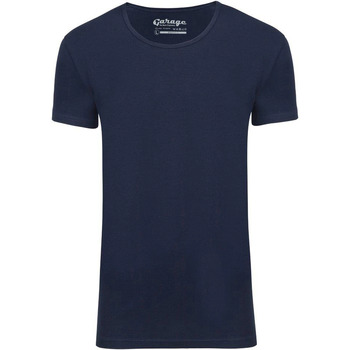 Textiel Heren T-shirts & Polo’s Garage Stretch Basic Navy Diepe O-Hals Blauw