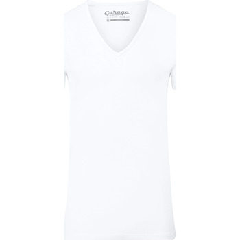 Textiel Heren T-shirts & Polo’s Garage Stretch Basic Wit Diepe V-Hals Wit